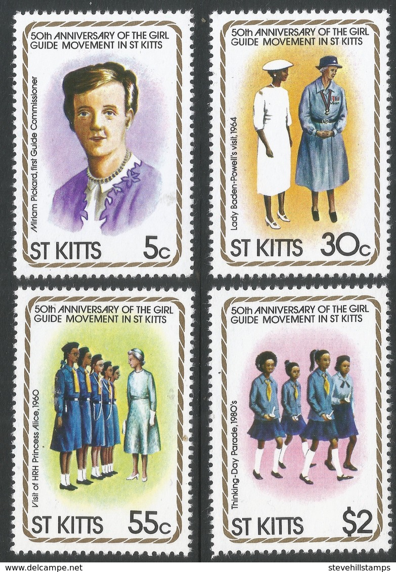 St Kitts. 1981 50th Anniv Of St Kitts Girl Guide Movement. MNH Complete Set. SG 84-87 - St.Kitts And Nevis ( 1983-...)