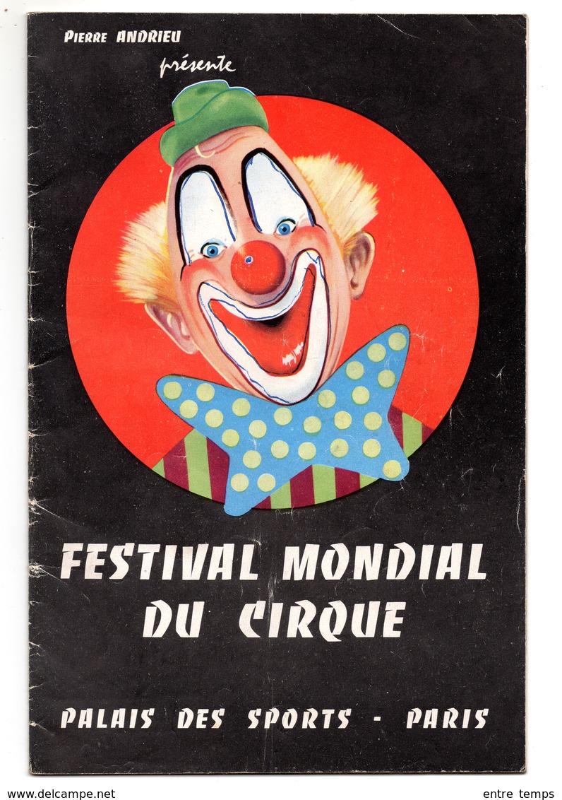 Programme Festival Mondial Du Cirque Palais Des Sports 1960 - Programas