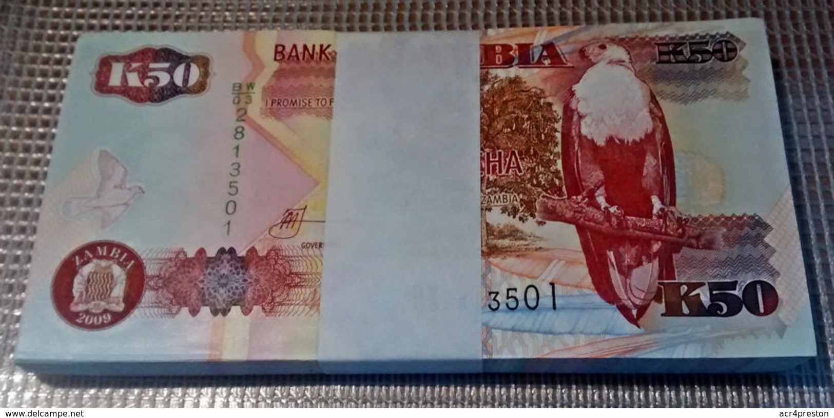 Zmb031 ZAMBIA 2008, 50 Kwacha, (BM Serial Numbers) Pack Of 100 As From Bank - Zambia