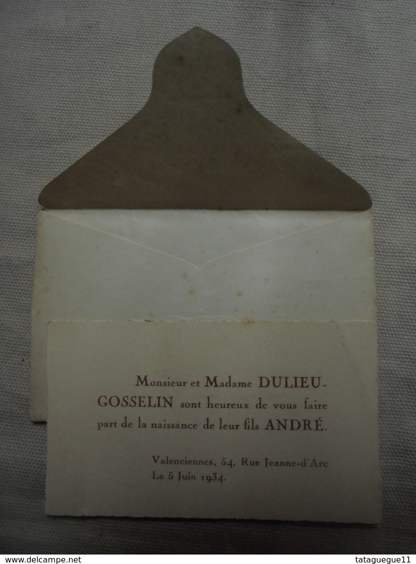 Ancien - Faire-part De Naissance DULIEU-GOSSELIN Année 1934 - Naissance & Baptême