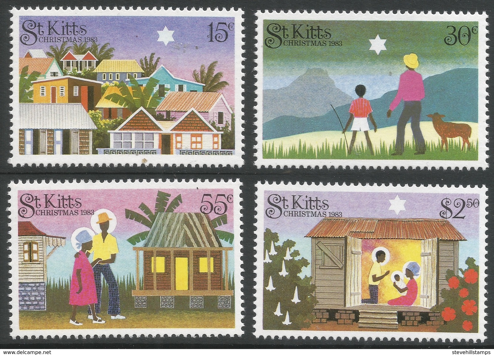 St Kitts. 1983 Christmas. MNH Complete Set. SG 134-137 - St.Kitts And Nevis ( 1983-...)
