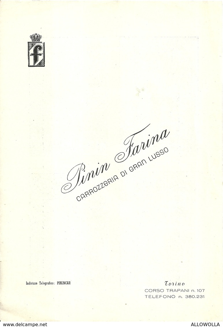 3417 " PININ FARINA-CARROZZERIA DI GRAN LUSSO-TORINO"  RITAGLIO DA PUBBLICAZIONE-ORIGINALE - Altri & Non Classificati