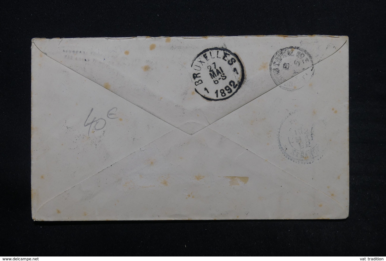 ARGENTINE - Entier Postal Pour La Belgique En 1892 , Cachet Ligne De Paquebot - L 28108 - Ganzsachen