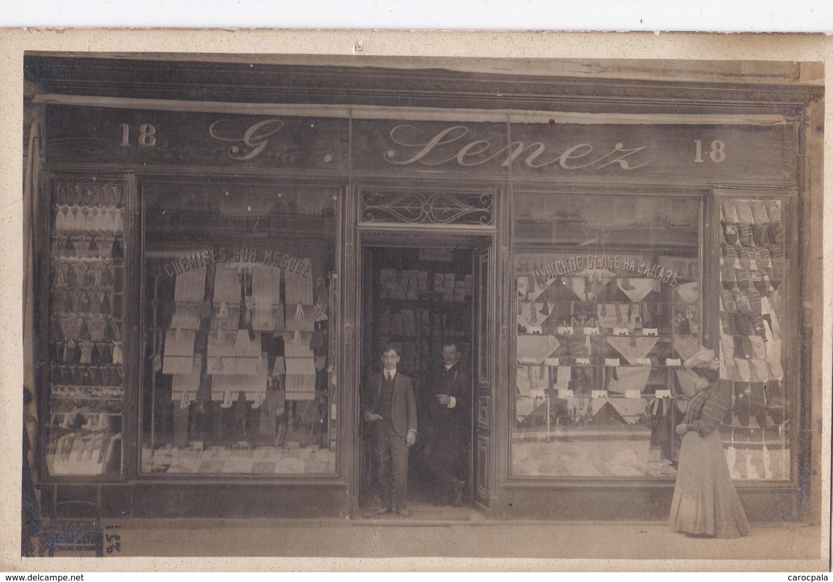 Carte Photo 1910 G . LENEZ Ou Senez MAGASIN CHEMISES SUR MESURE (photographe Duvau édité à Ermont Par Pejoux)à Classer - Other & Unclassified