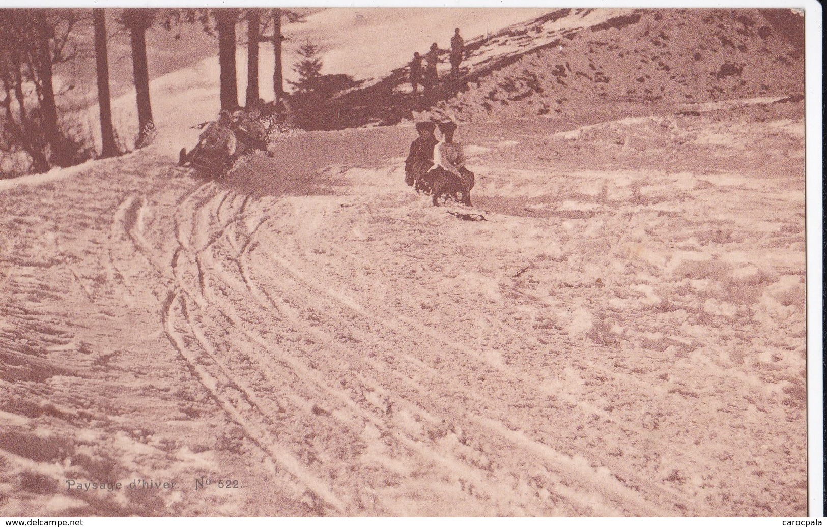 Carte 1920 Descente En Luge à Leysin - Leysin