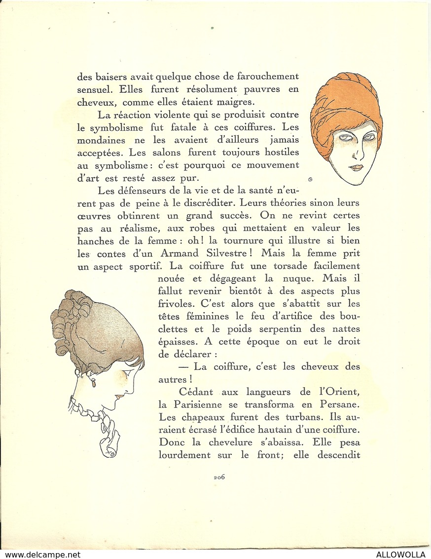 3420 "DA GAZETTE DU BON TON (PUBBL. DAL1912 AL1925)"DE LA COIFFURE-DA PAG.205 A PAG.208-ORIGINALE - 1900 - 1949