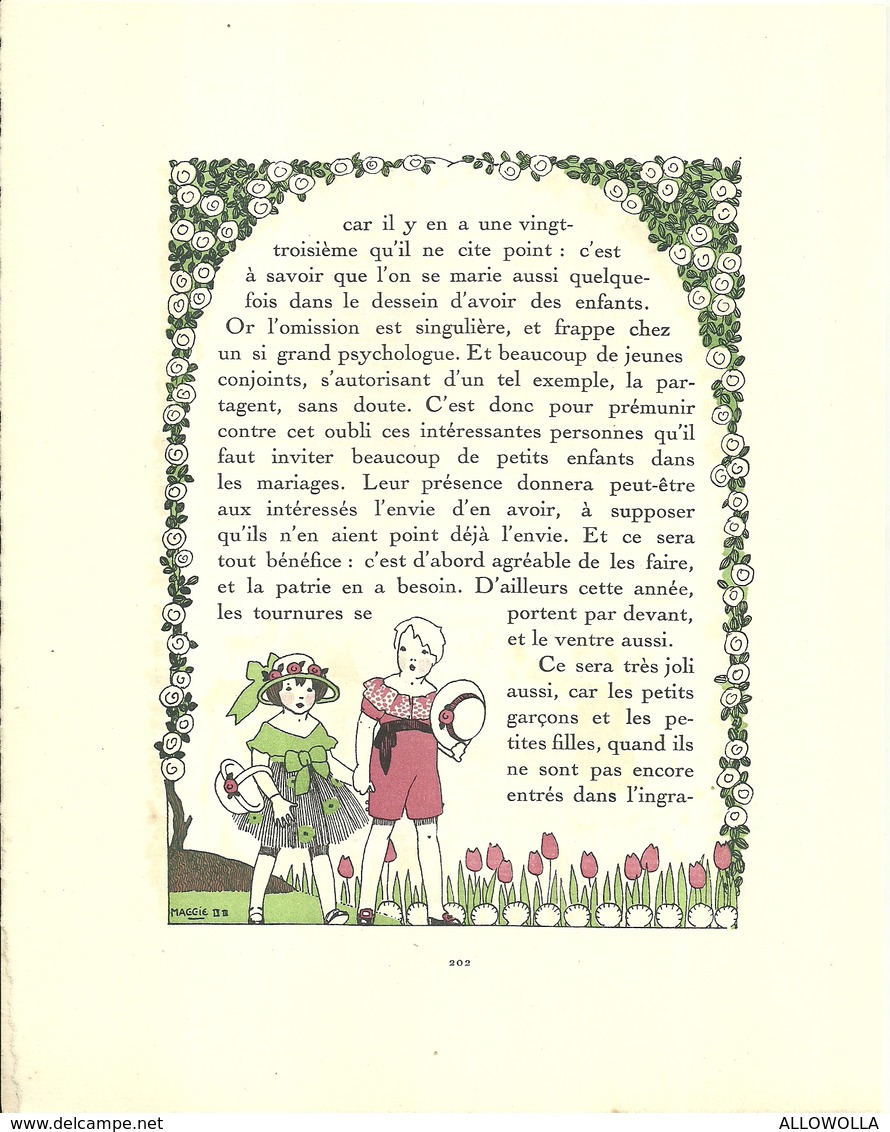 3421 "DA GAZETTE DU BON TON (PUBBL.1912/1925)"PRESENCE ET UTILITE' DE LA PRESENCE DES ENFANTS....- PAG.201/PAG.204-ORIG. - 1900 - 1949