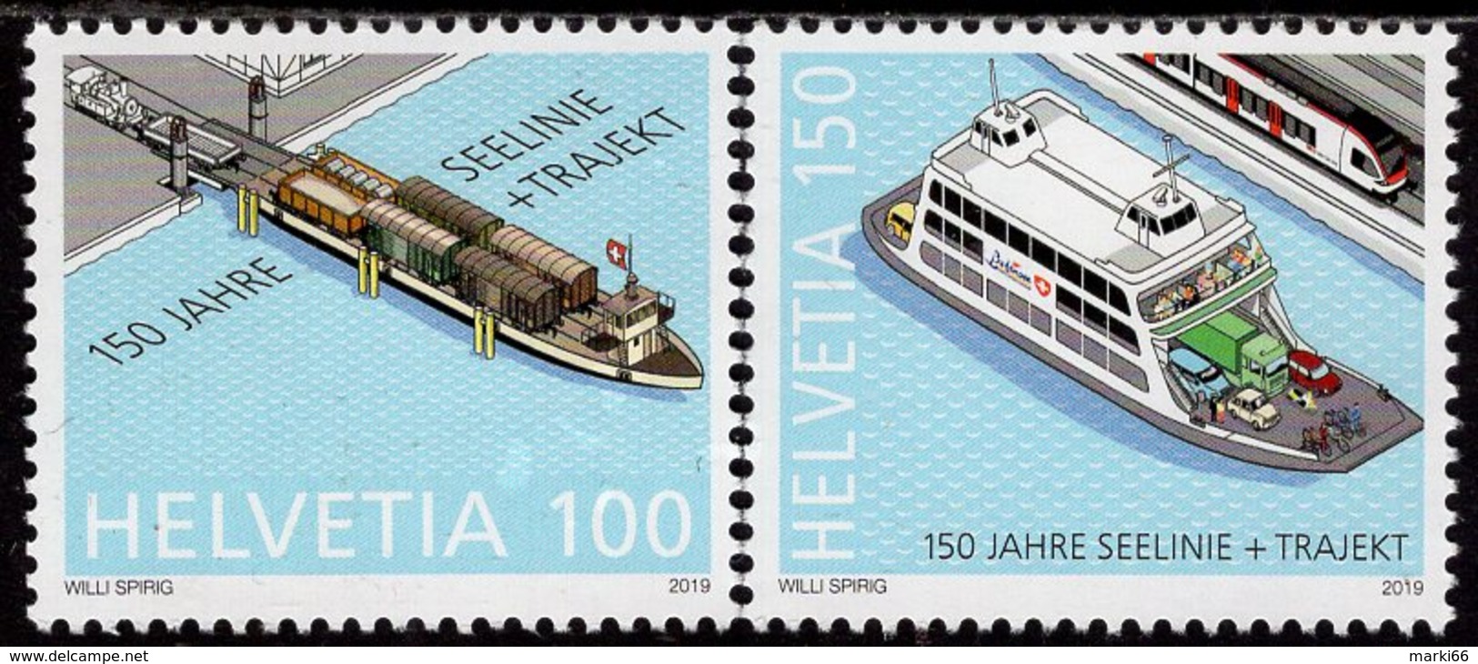 Switzerland - 2019 - 150 Years Of Lake Line And Train Ferry - Mint Stamp Set - Neufs