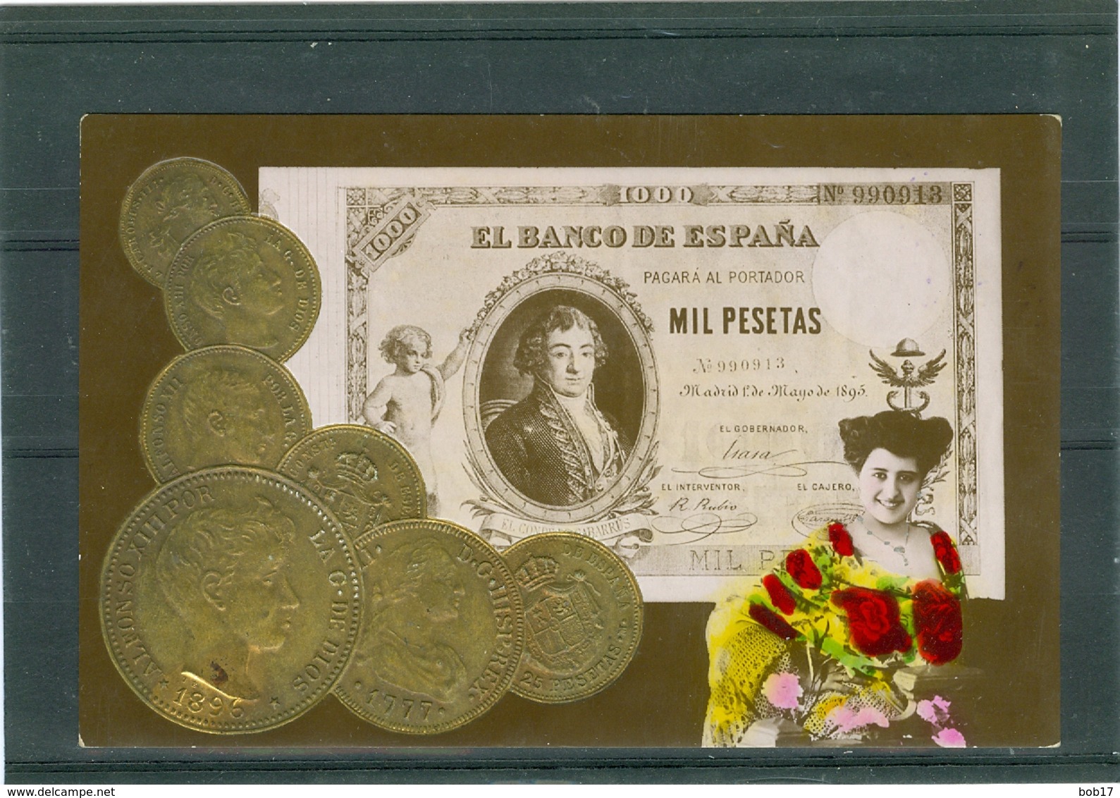 Relief - Gaufrée - Embossed - Prage - MIL PESETAS - TBE - Monnaies (représentations)