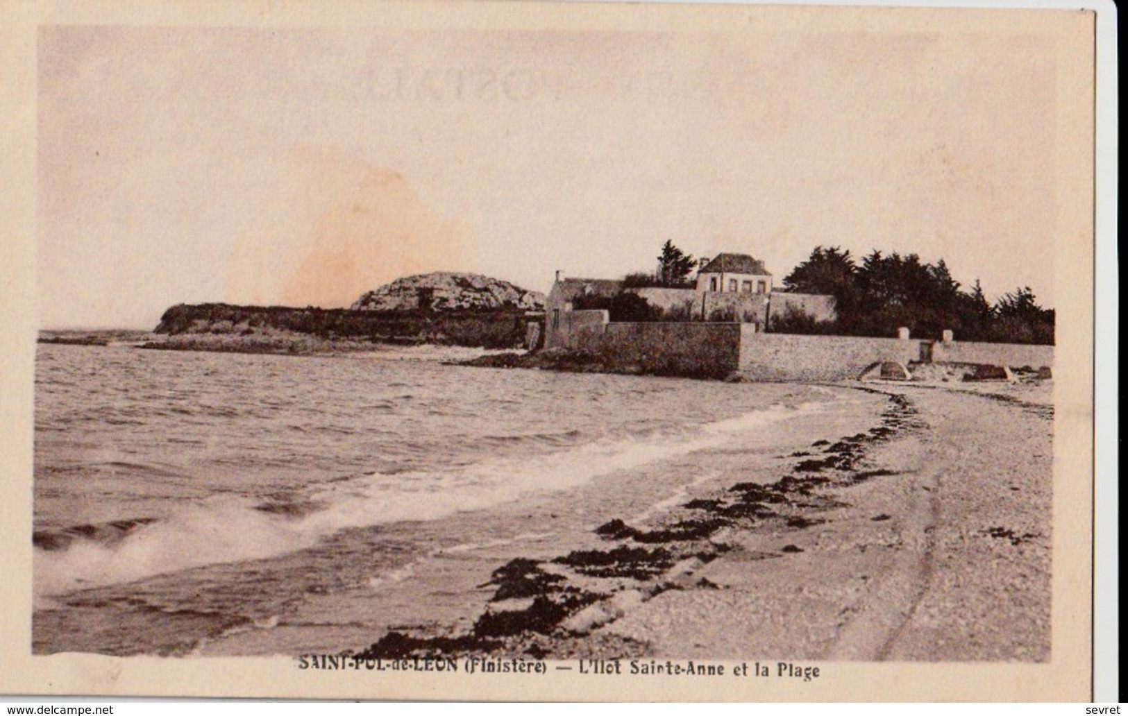 SAINT-POL-de-LEON. - L'Ilot Sainte-Anne Et La Plage. Cliché Pas Courant - Saint-Pol-de-Léon