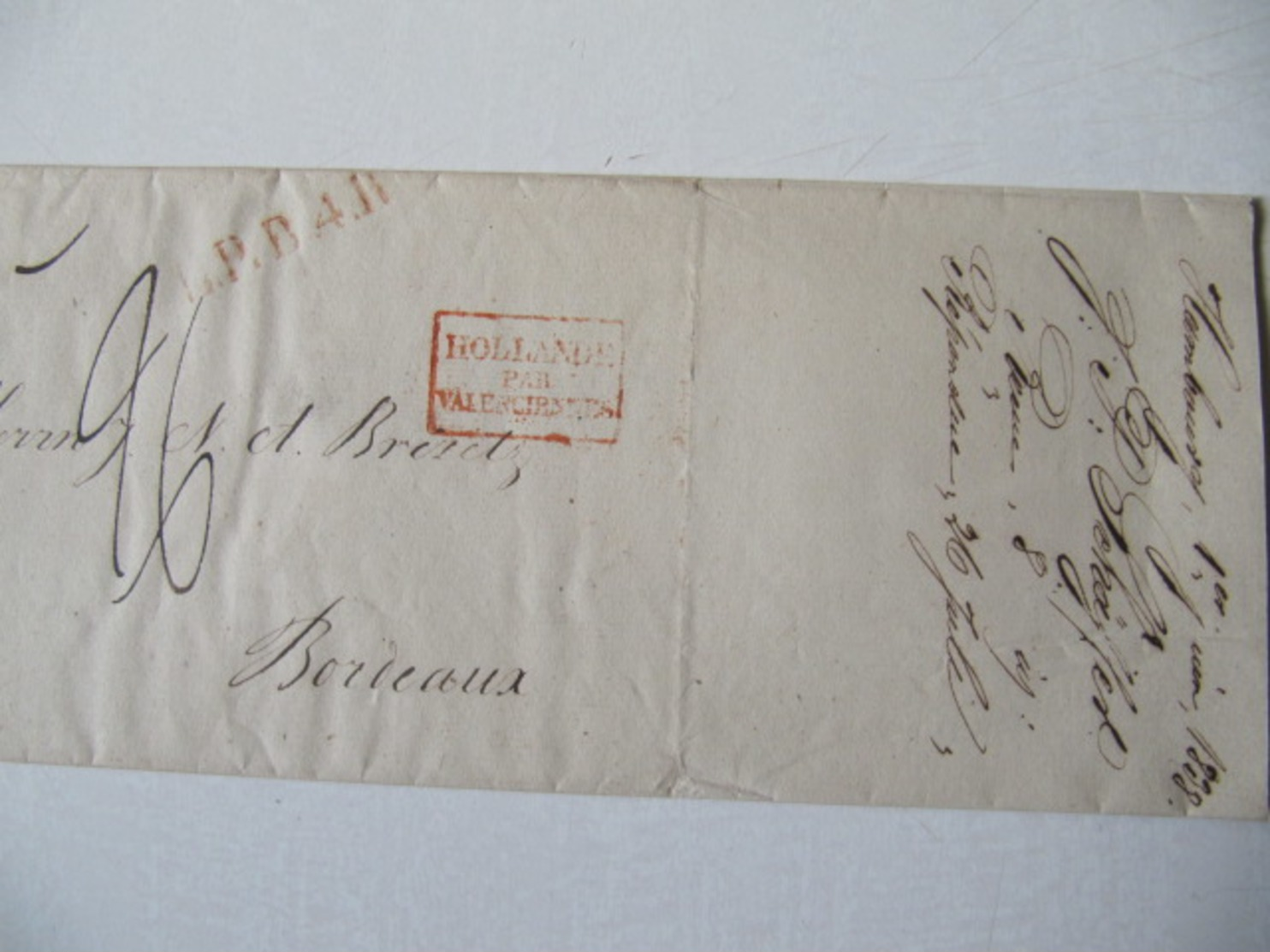 MARQUE POSTALE  LETTRE  HAMBOURG  Vers  BORDEAUX   1838 - 1801-1848: Précurseurs XIX