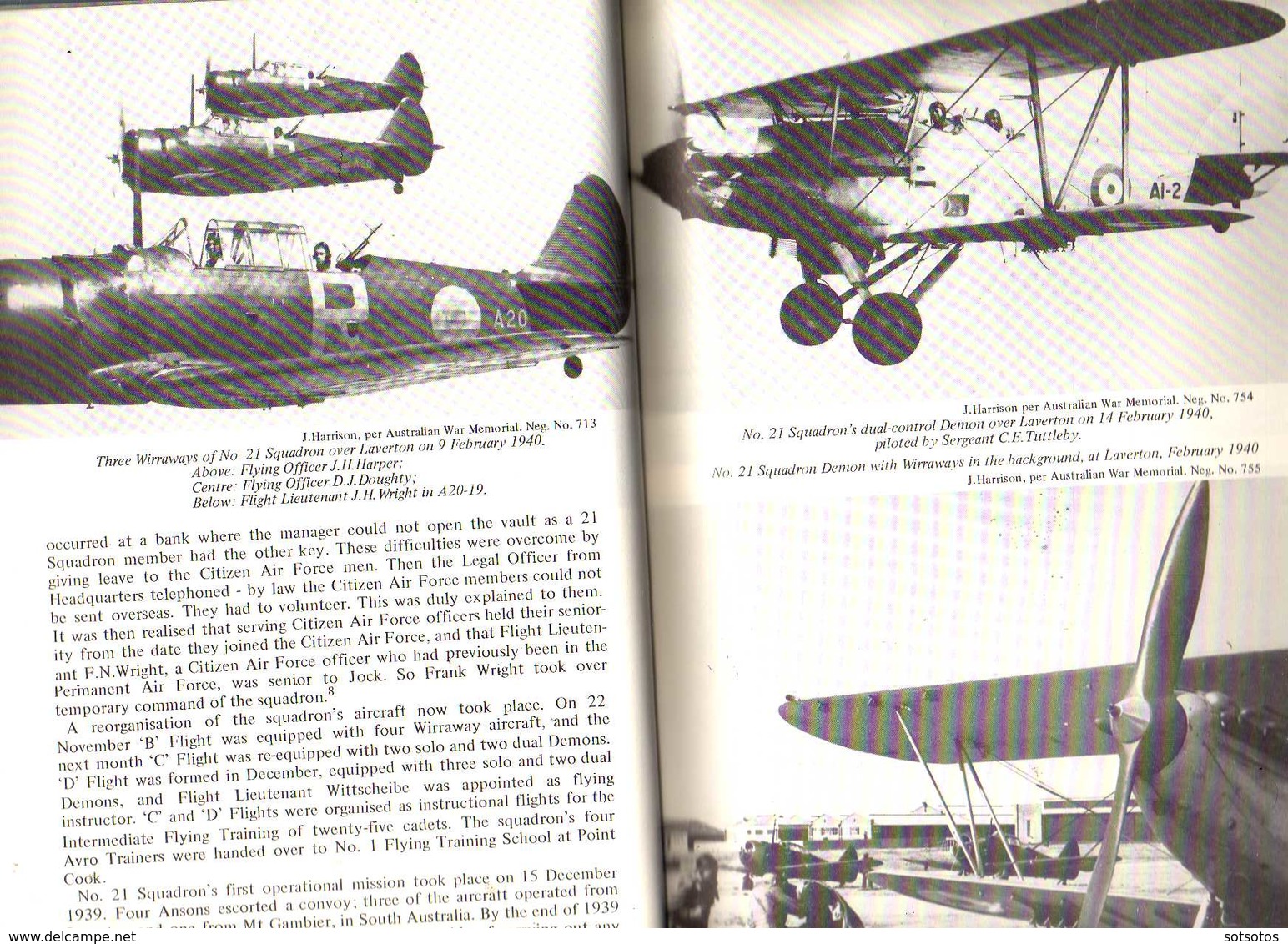 DEMON to VAMPIRE: the STORY of No 21 (City of Melbourne) SQUADRON, Squadron Leader W.H.Brook RAAFAR - 344 pgs – many pho