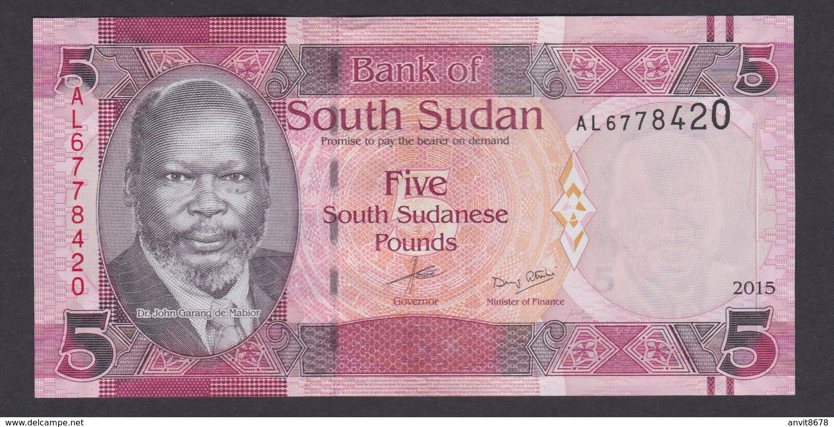 SOUTH SUDAN 5  2015 UNC - Sudán Del Sur