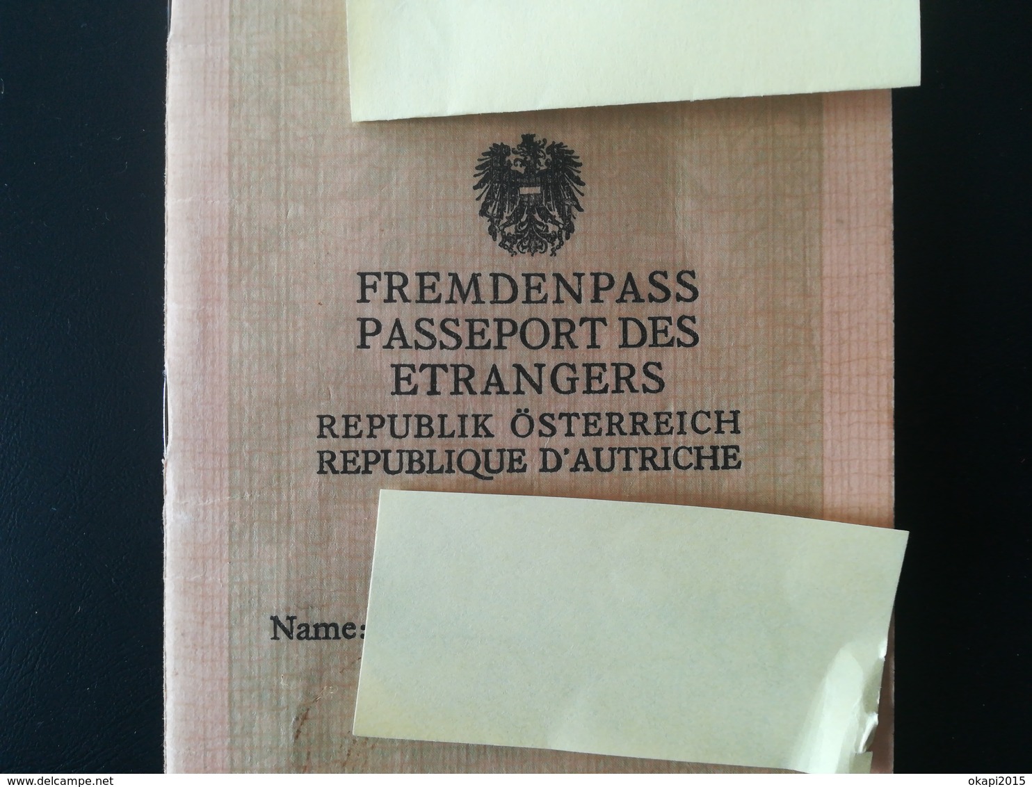 PASSEPORT DES ÉTRANGERS DE LA RÉPUBLIQUE D AUTRICHE NATIONALITÉ APATRIDE PASSPORT PASPOORT VISA BELGIQUE TIMBRE FISCAL - Documents Historiques