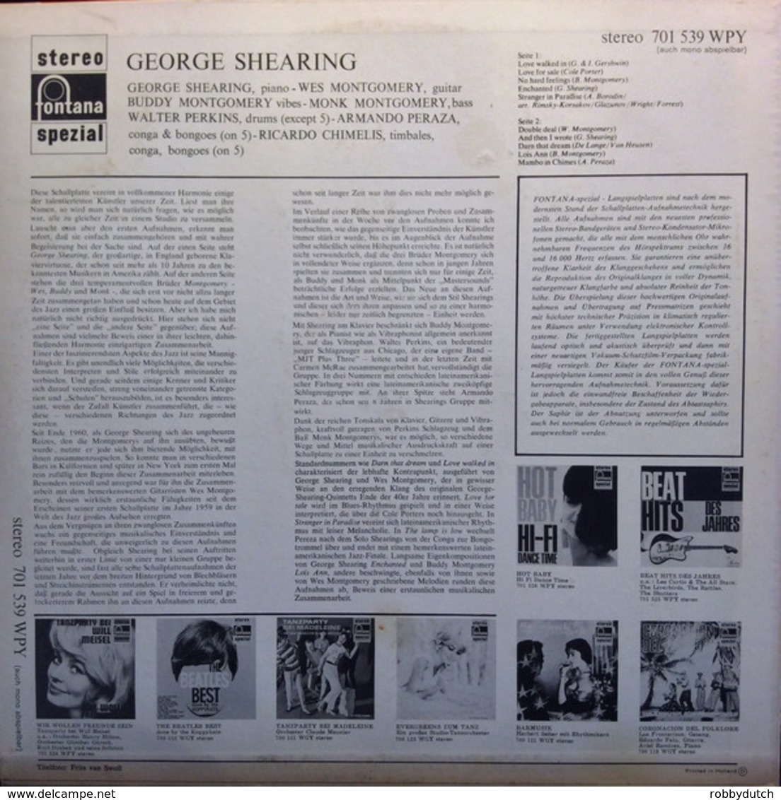 * LP *  George Shearing - Same (Love Walked In) (Holland 1967 EX!!) - Jazz