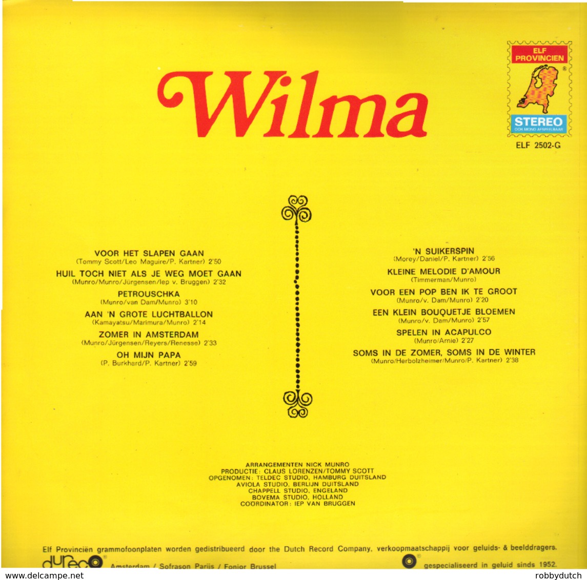 * LP *  Wilma - Same (Voor Het Slapen Gaan) - Sonstige - Niederländische Musik