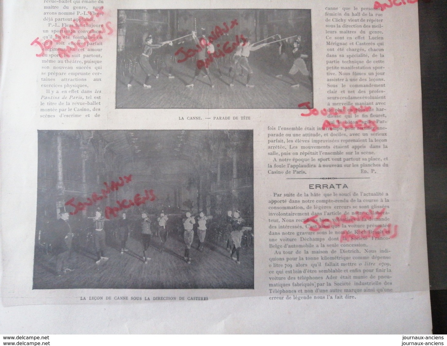 1902 LE SPORT AU THÉÂTRE - LEÇON DE CANNE CASTERES ET D'ESCRIME LUCIEN MERIGNAC - 1850 - 1899