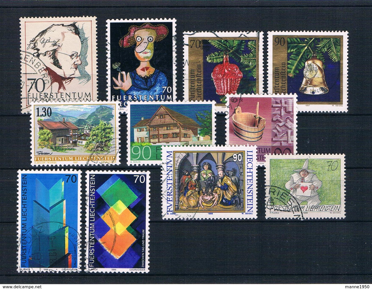 Liechtenstein 1997/98 Kleines Lot 11 Werte Gestempelt - Collections