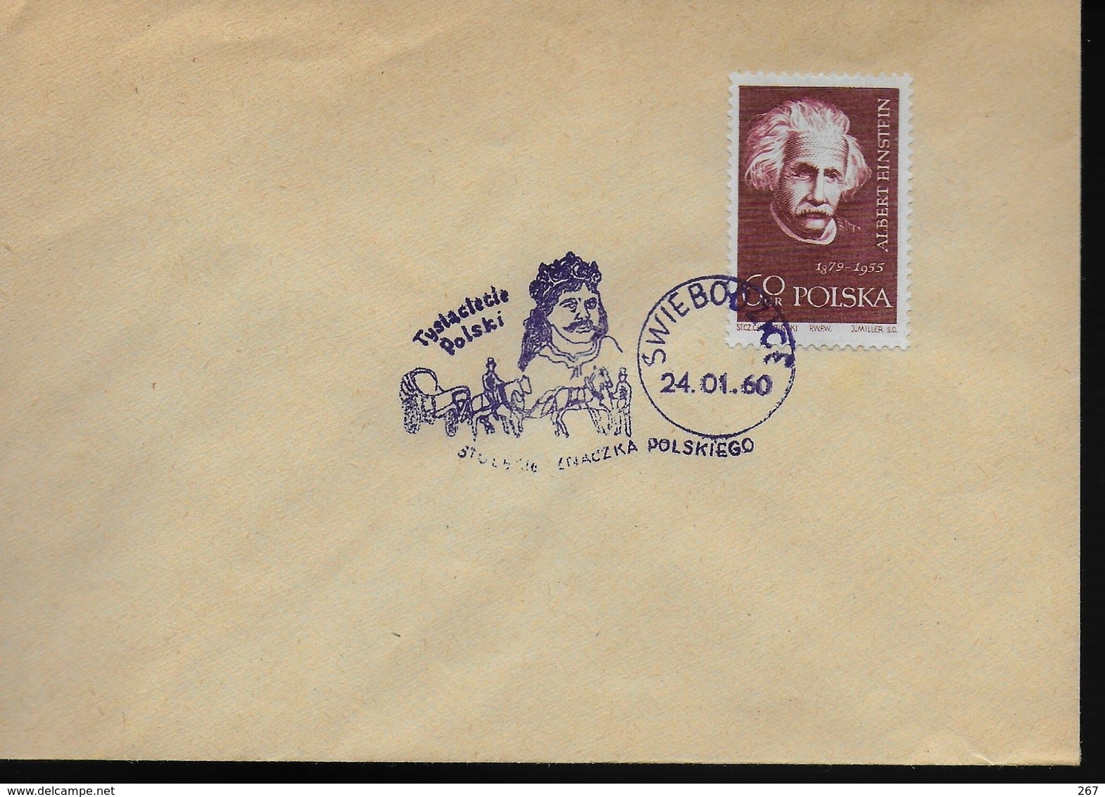 POLOGNE Lettre  1960 Swiebodzice Einstein - Albert Einstein