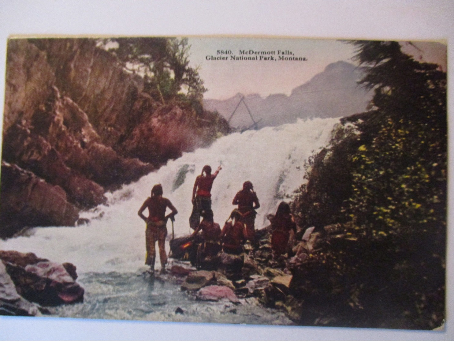 Indianer Am Mc Dermott Wasserfall In Montana Ca. 1910  - Indianer