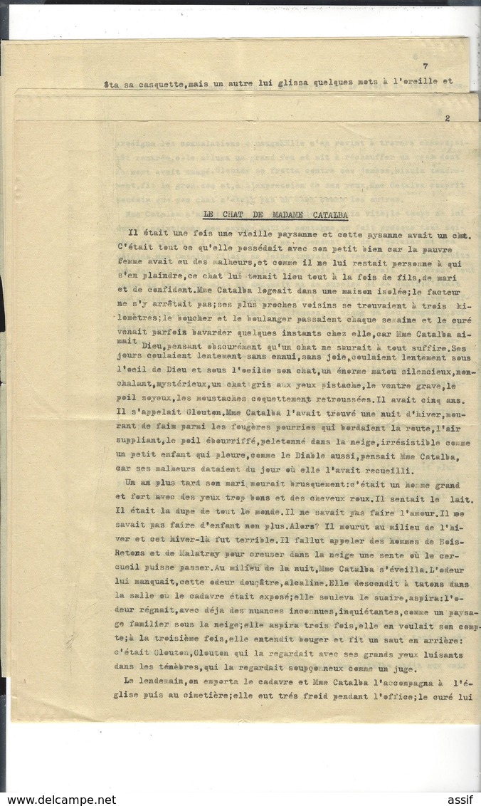 FRANCOIS VERNET  1927 Lyon 1945 Dachau  Texte Dactylographié 10 P. + Lettre Manuscrite Mai 1943 Pour Marc Barbezat - Autres & Non Classés