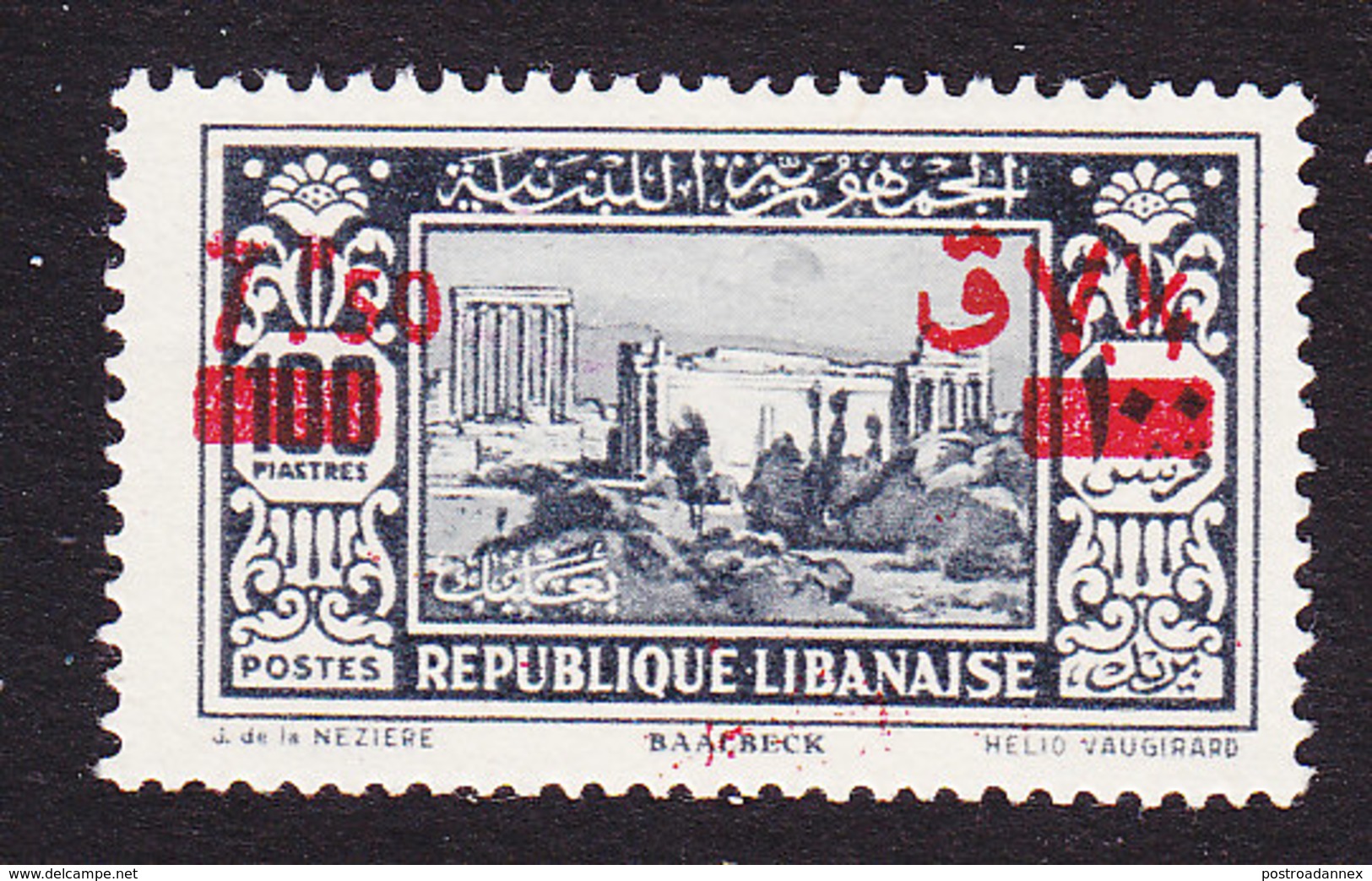 Lebanon, Scott #149, Mint Hinged, Scene Of Lebanon Surcharged, Issued 1937 - Unused Stamps