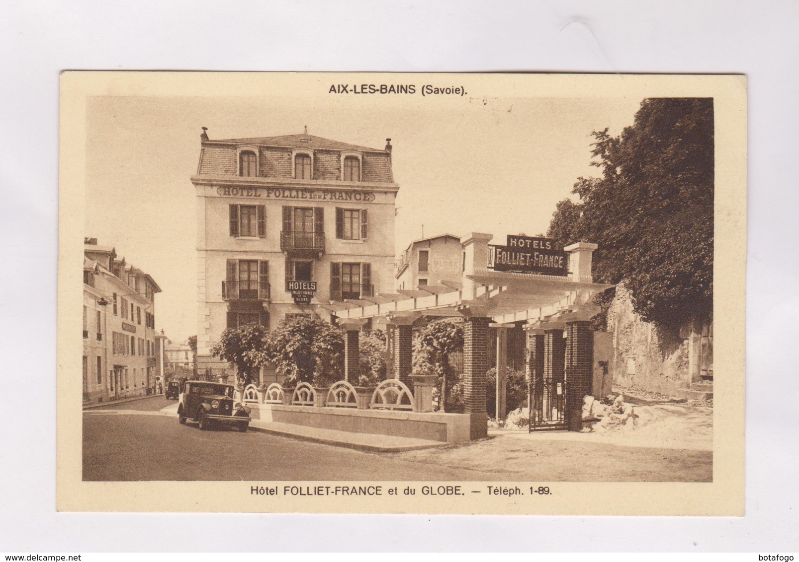 CPA DPT 73 AIX LES BAINS, HOTEL FOLLIET FRANCE Et Du GLOBE - Aix Les Bains