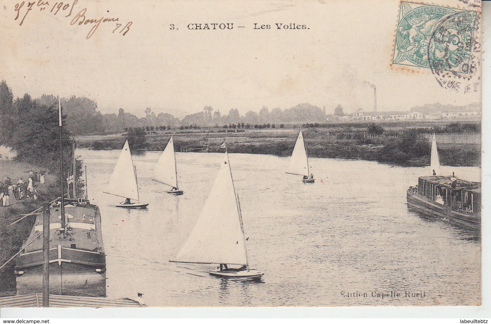 CHATOU - 2 Cartes - Voiles Et Pont  PRIX FIXE - Chatou