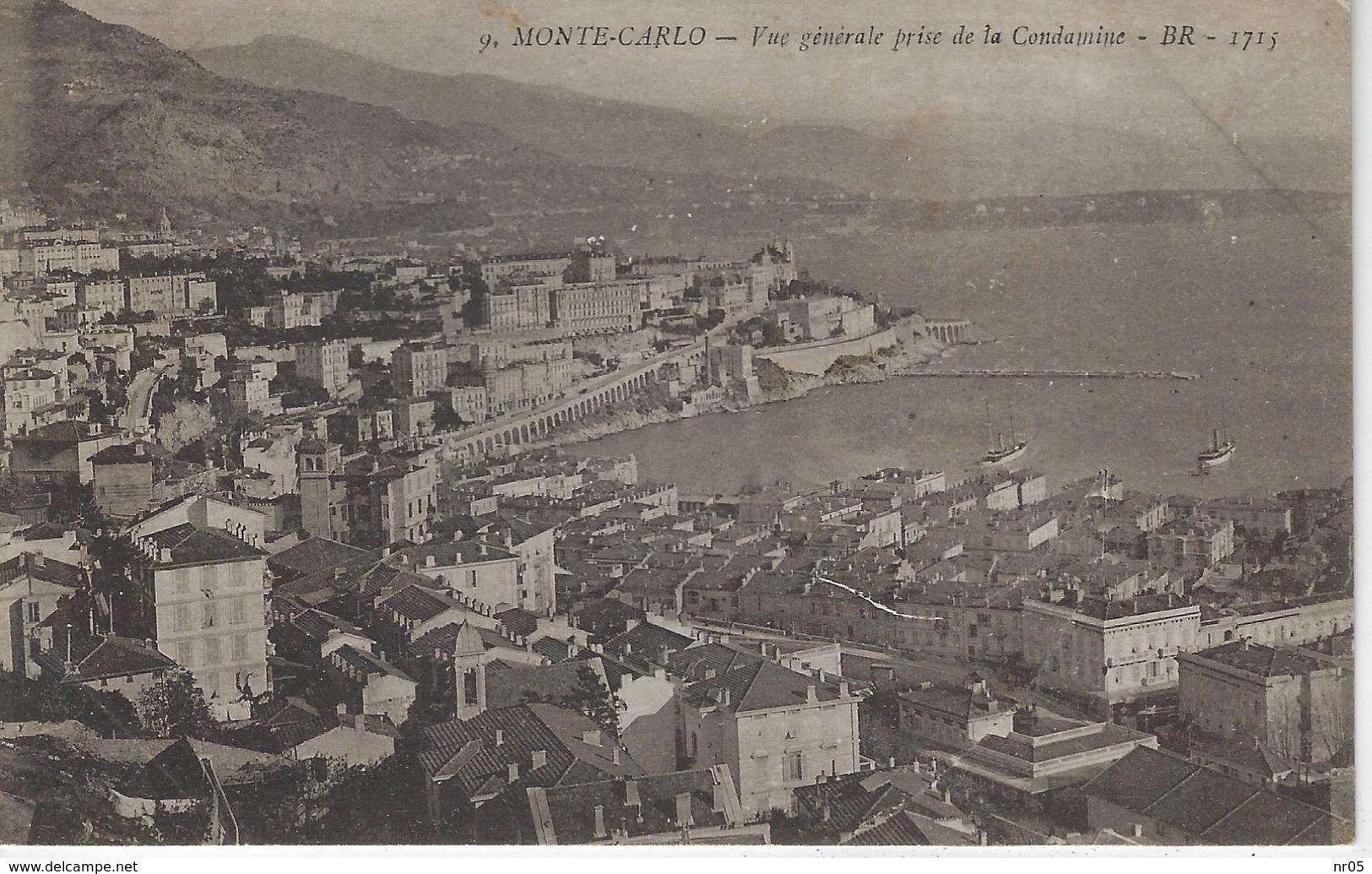 MONACO - MONTE CARLO - Vue Generale Prise De La Condamine ( Timbre Principaute De Monaco Louis II Au Verso ) - La Condamine