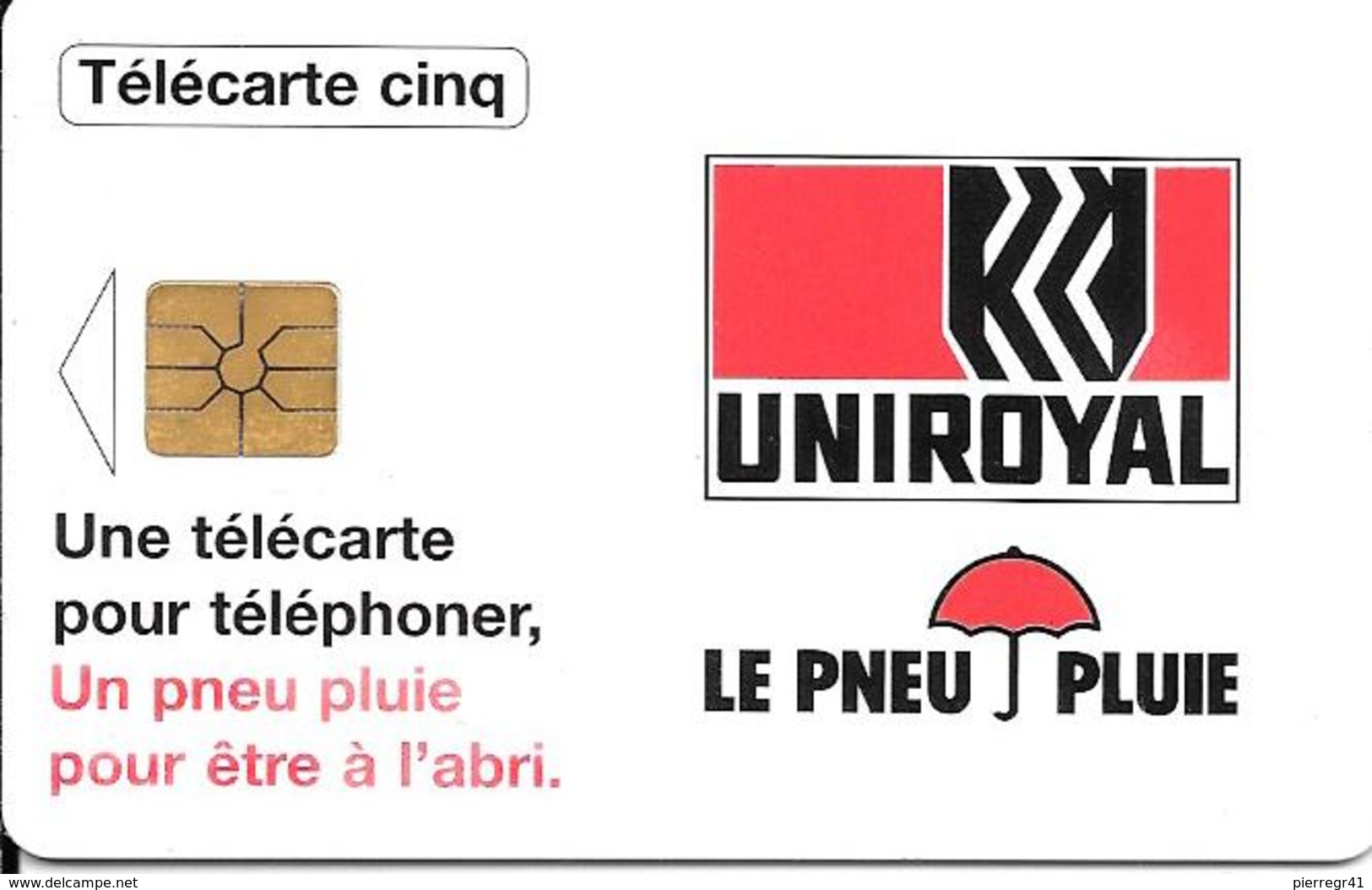 CARTE-FR-PRIVEE-Gn266-09/96-GEMA-UNIROYAL- Série B68168001-Utilisé TBE - 5 Units