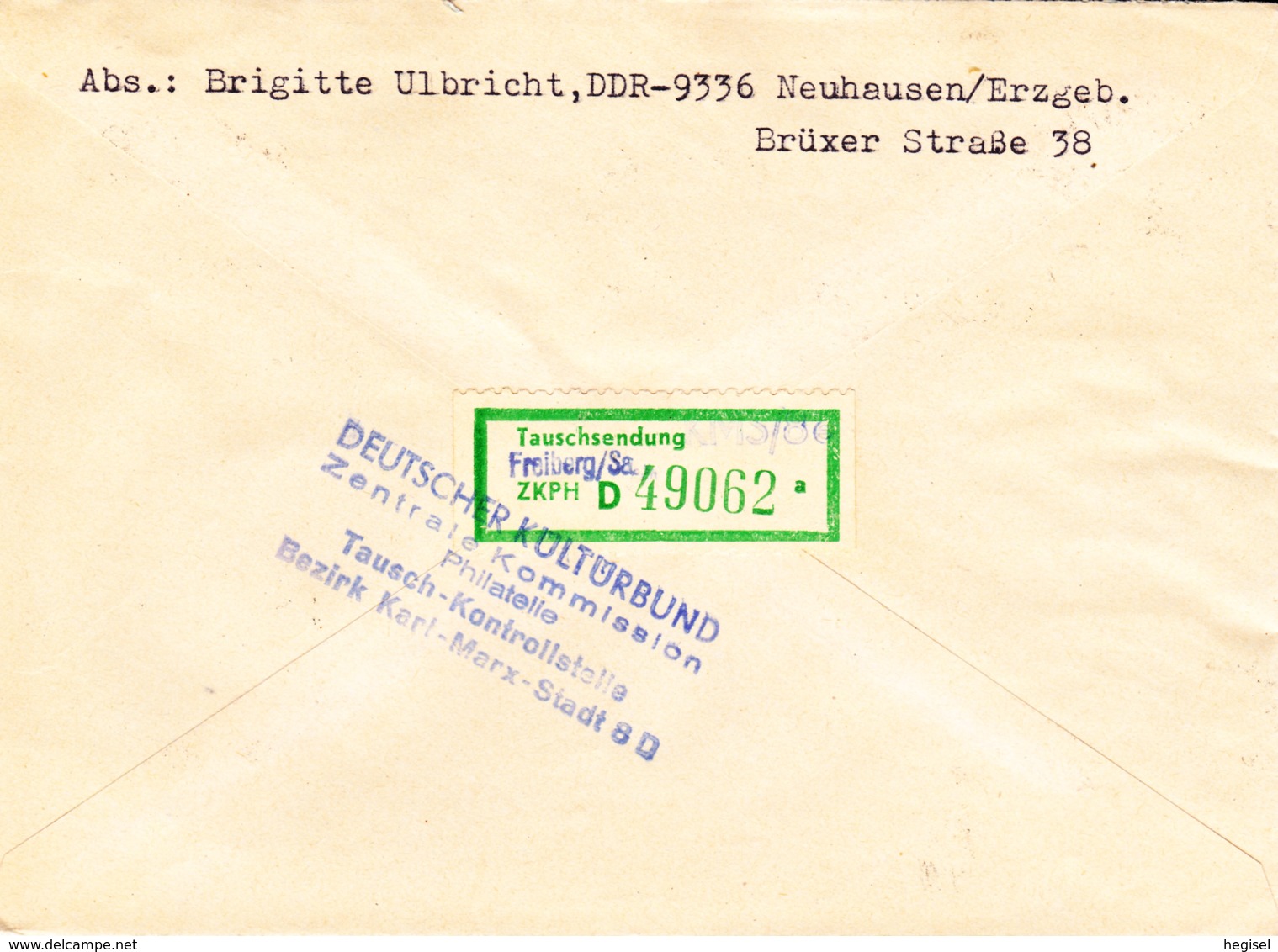 1966, DDR, "10 Jahre Volksarmee"(3 Werte) + "Turmfalk" + "Rodler", REC, Echt Gelaufen, Stempel "Tauschkontrollstelle" - Enveloppes Privées - Oblitérées