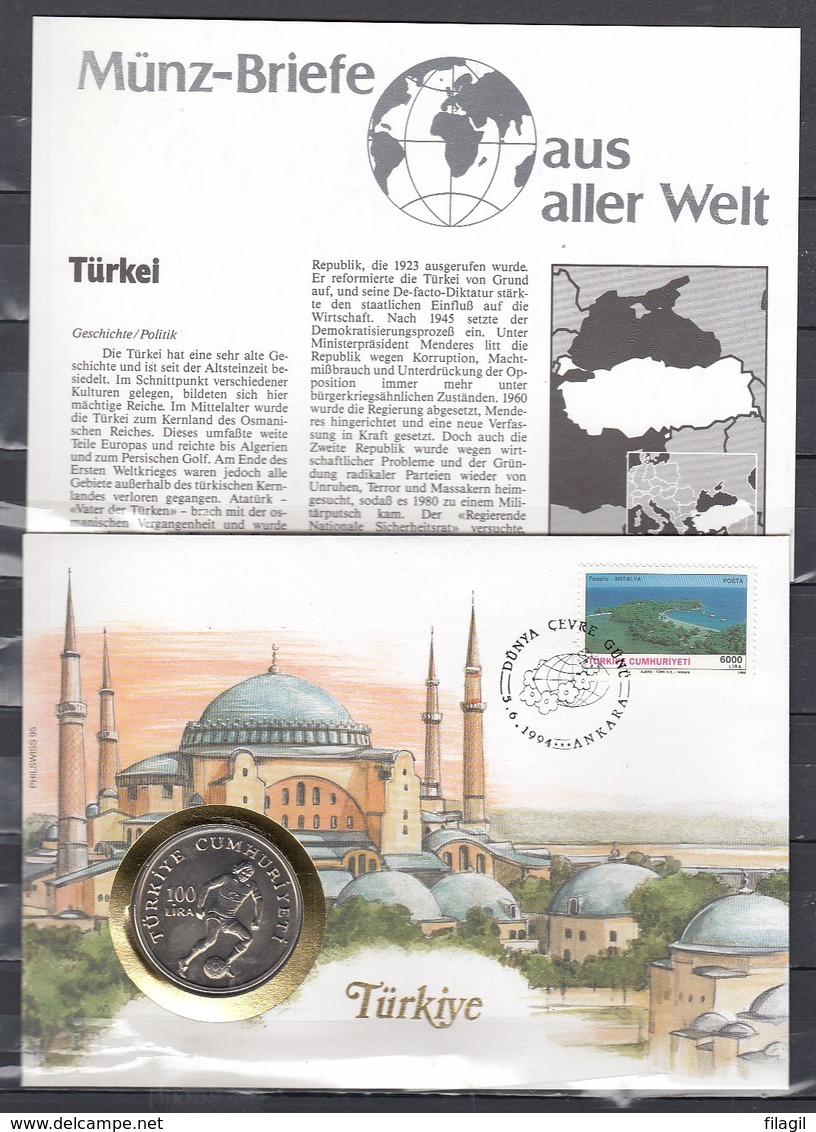 Muntbrief Van Turkiye Met Stempel Dunya Cevre Gunu Ankara 05/06/1994 - Lettres & Documents