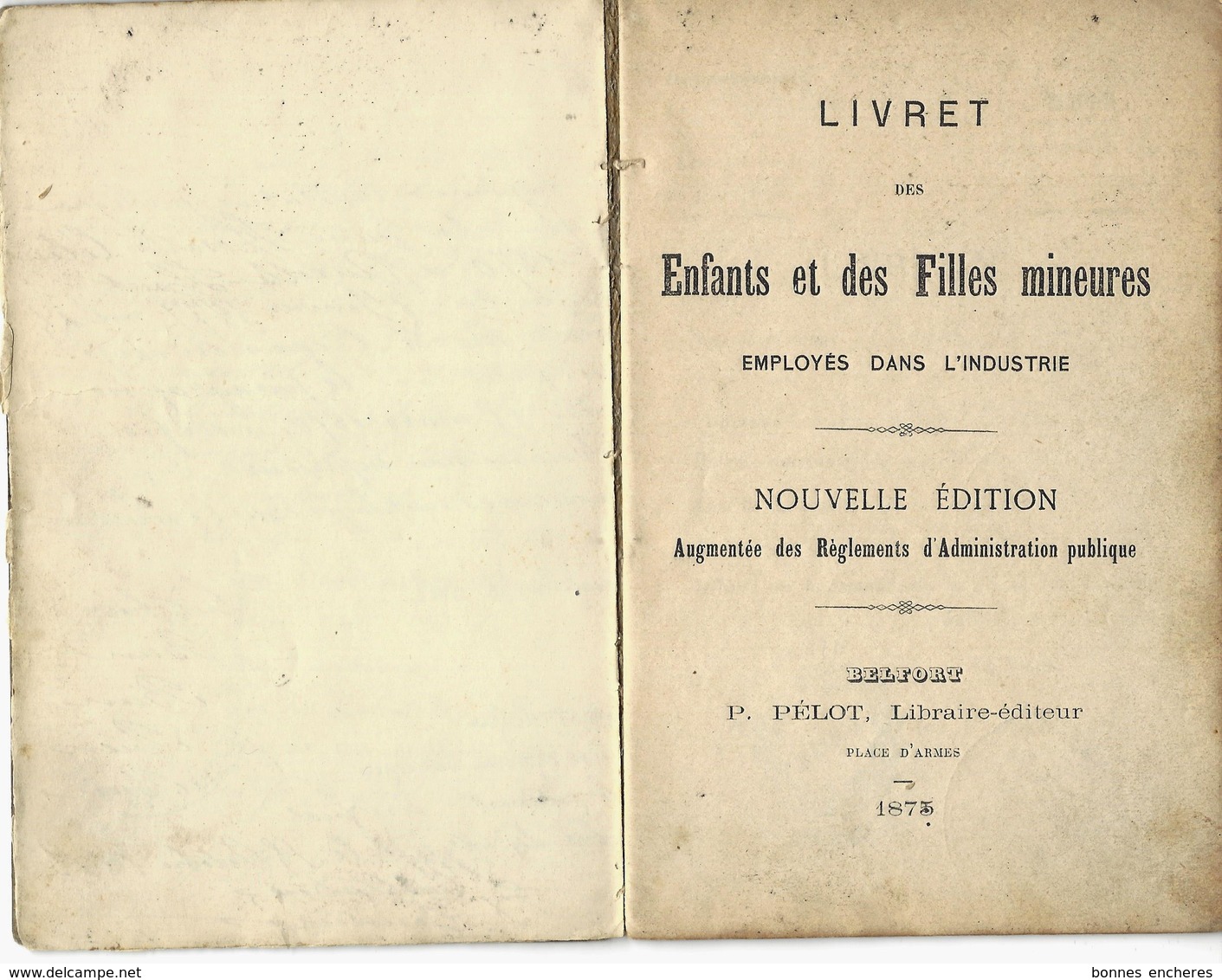 1888 SUPERBE ET EMOUVANT CARNET DE TRAVAIL Hosatte Célina  JEUNE FILLE MINEURE   AVEC L' ATTESTATION DE L' INSTITUTRICE - 1800 – 1899