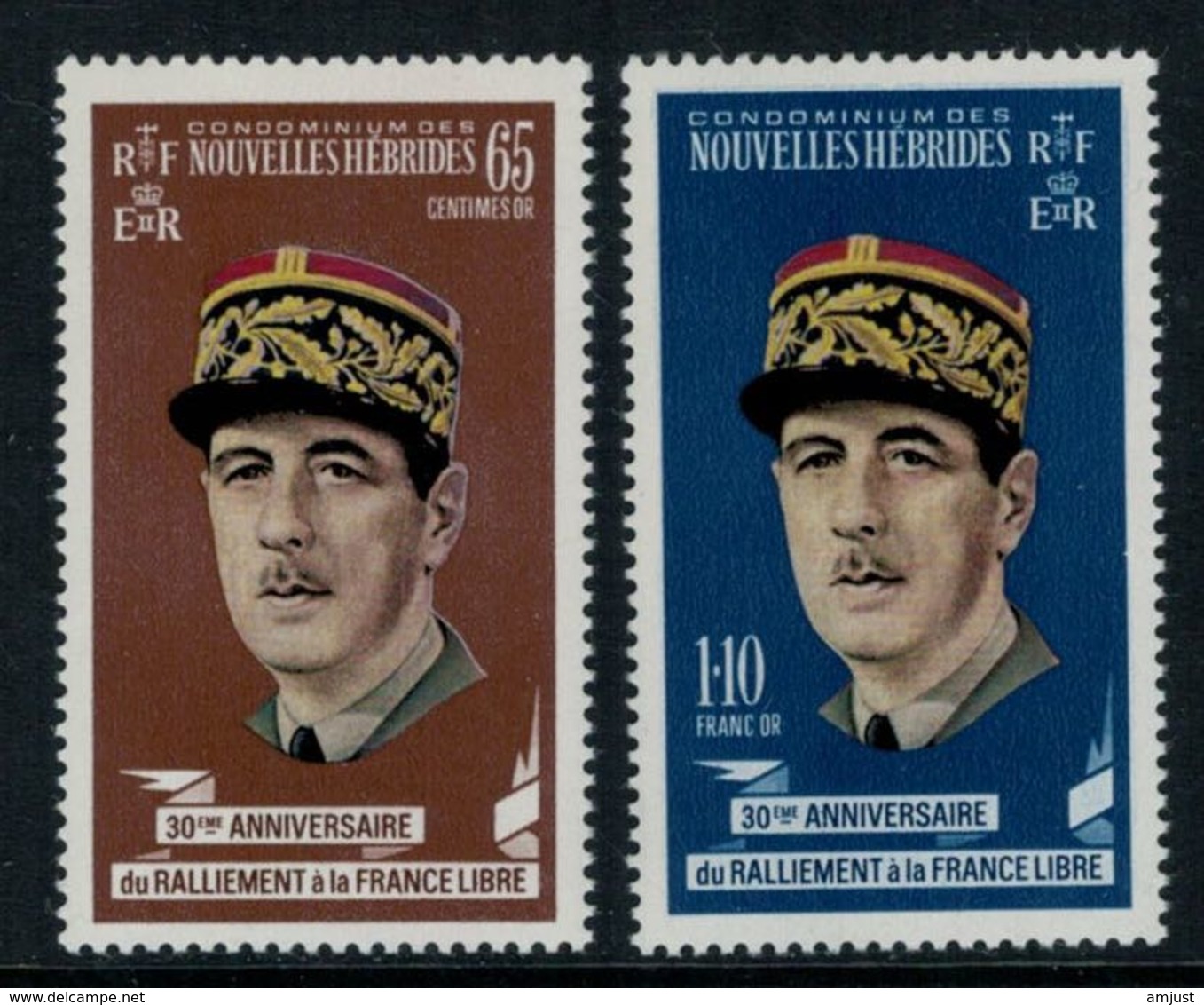 Nouvelles Hébrides // 1960-1980 // 1970 // Général De Gaulle Timbres Neufs** MNH No. Y&T 294-295 - Neufs