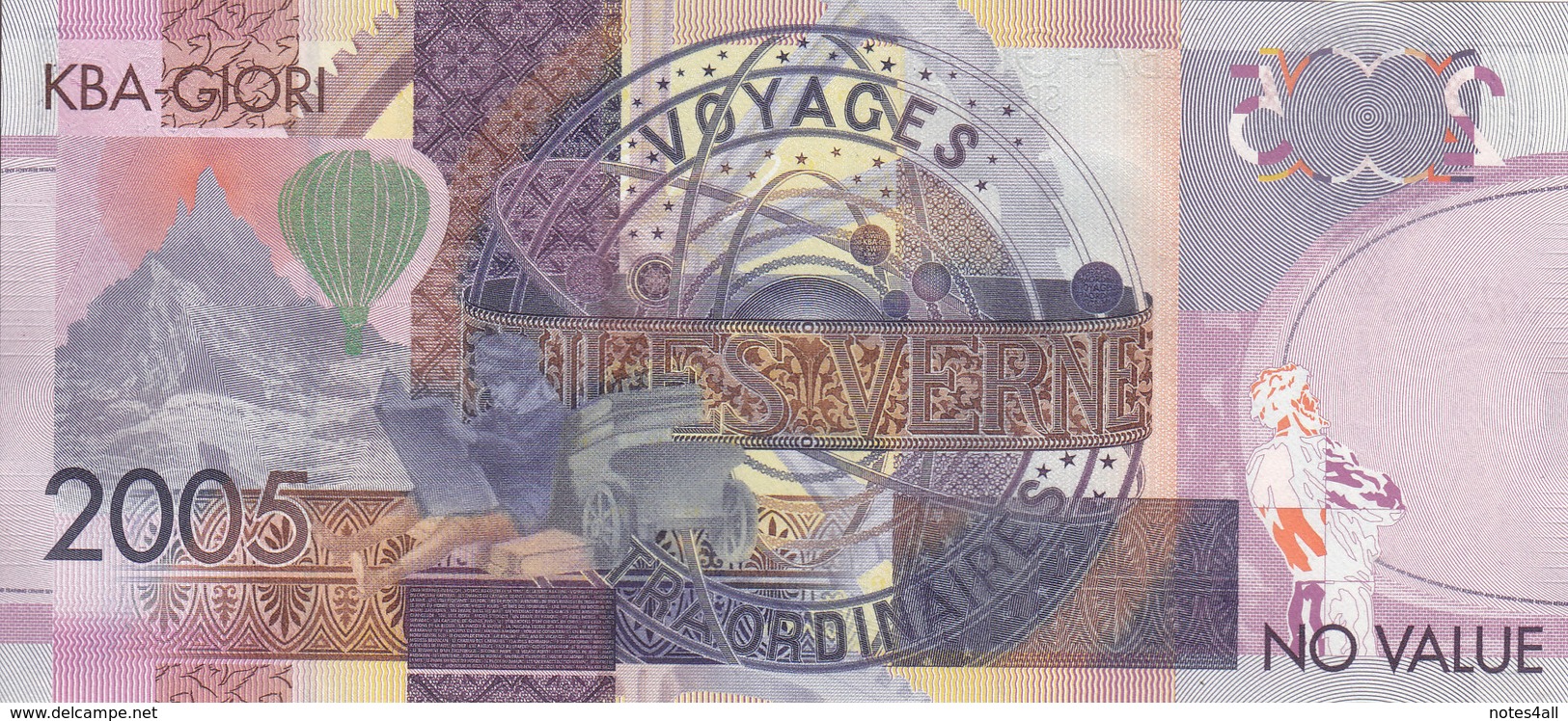 SPECIMEN TDLR TEST NOTE DE LA RUE KBA GIORI 2005 JULES VERNE UNC - Fiktive & Specimen