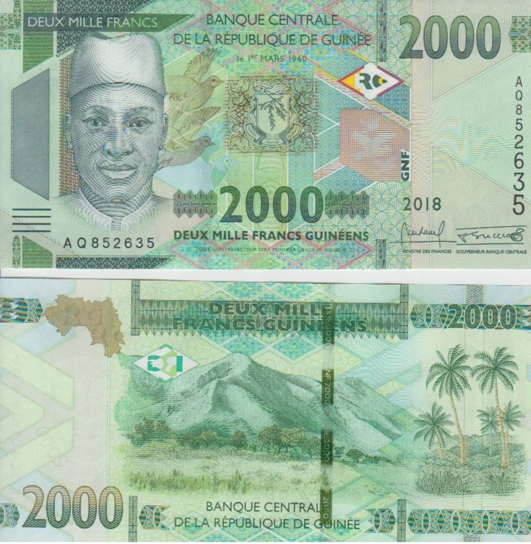 Guinea 2000 Francs 2018 P New UNC - Guinea