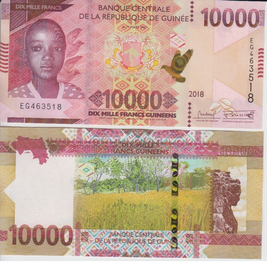 Guinea 10000 Francs 2018 P New UNC - Guinea