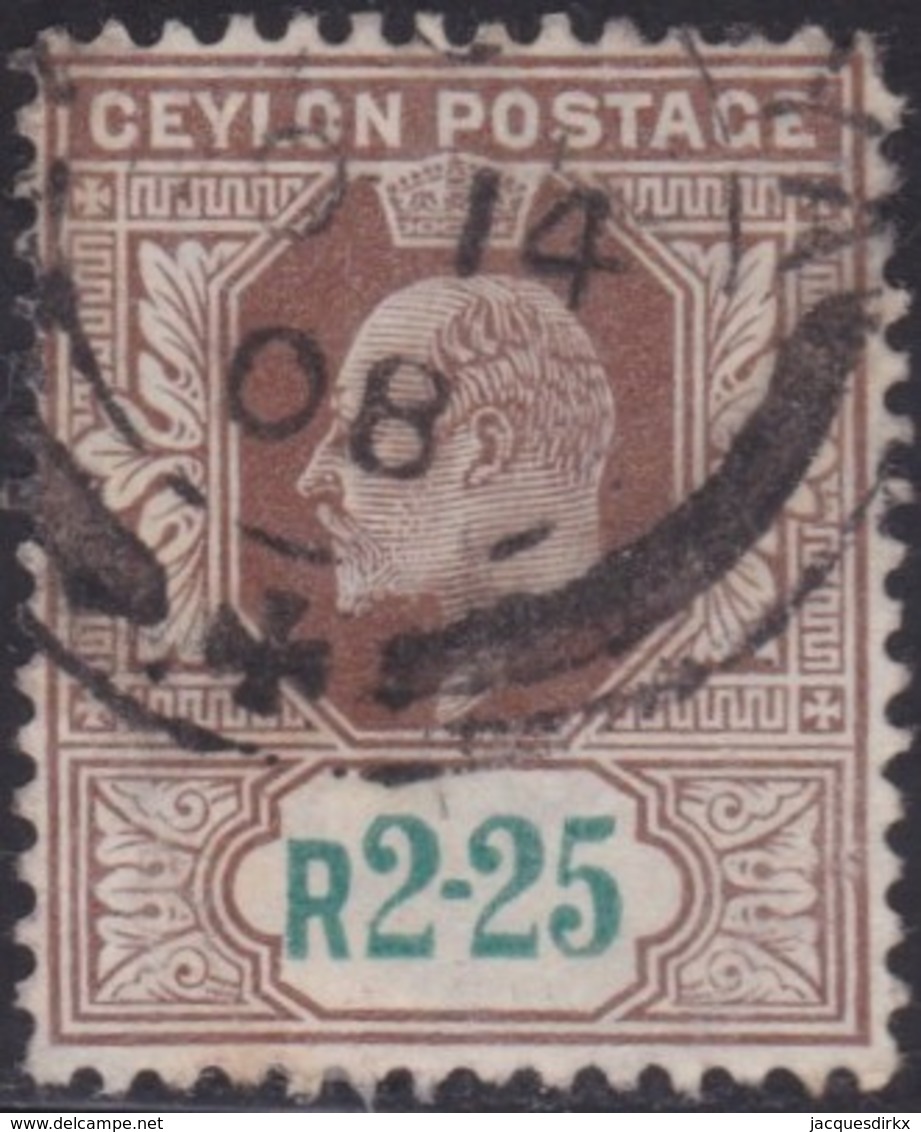 Ceylon      .   SG      .    288        .   O      .       Cancelled      .   /    .   Gebruikt - Ceylon (...-1947)