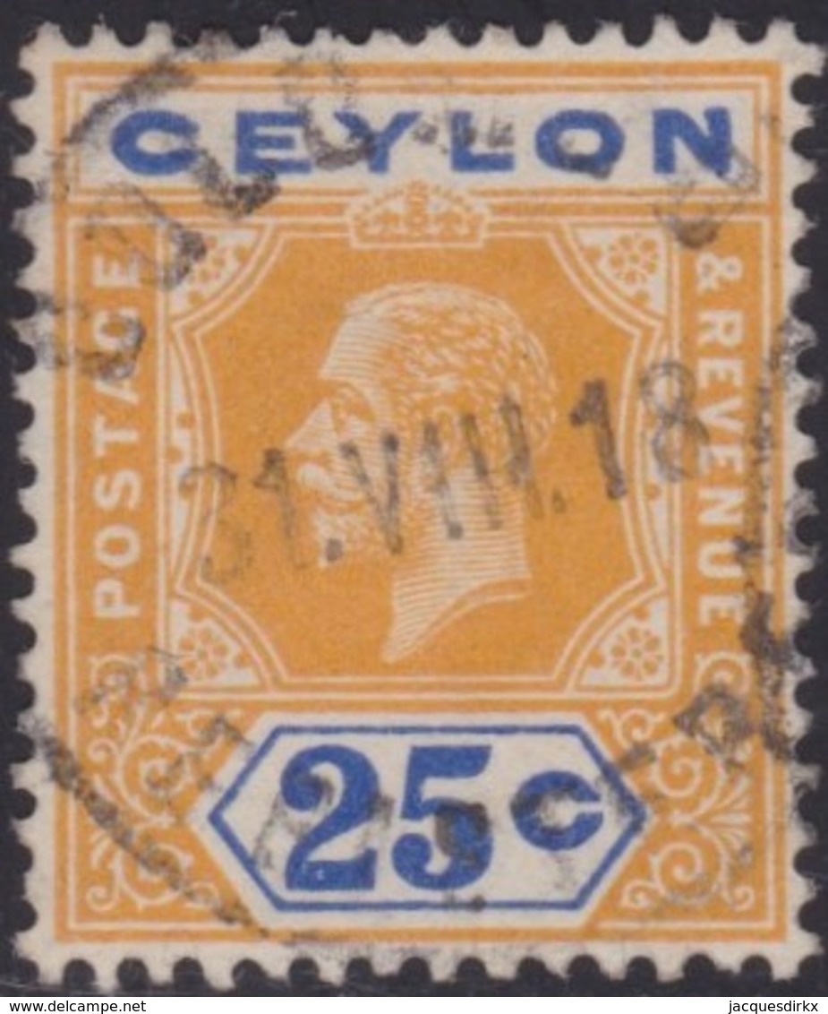 Ceylon      .   SG      .    312      .   O      .       Cancelled      .   /    .   Gebruikt - Ceylon (...-1947)