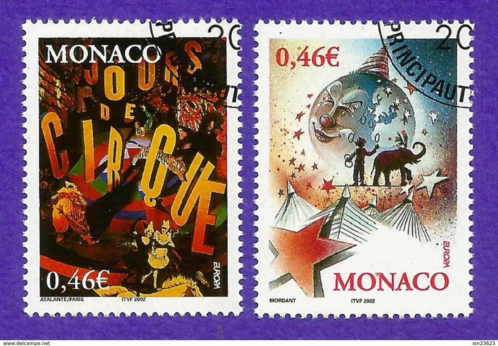 Monaco  2002  Mi.Nr. 2600 / 2601 , EUROPA CEPT Zirkus - Gestempelt / Fine Used / (o) - Oblitérés