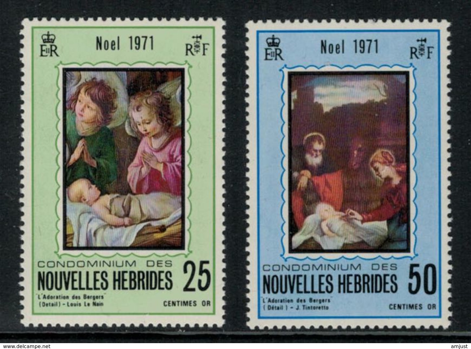 Nouvelles Hébrides // 1960-1980 // 1971 // Noël Timbres Neufs** MNH No. Y&T 314-315 - Neufs