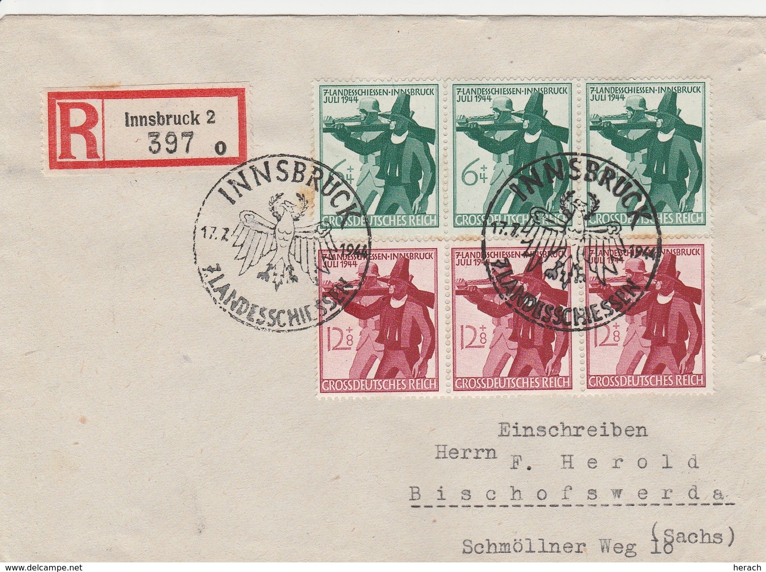 Autriche Lettre Recommandée Innsbruck 1944 - Covers & Documents