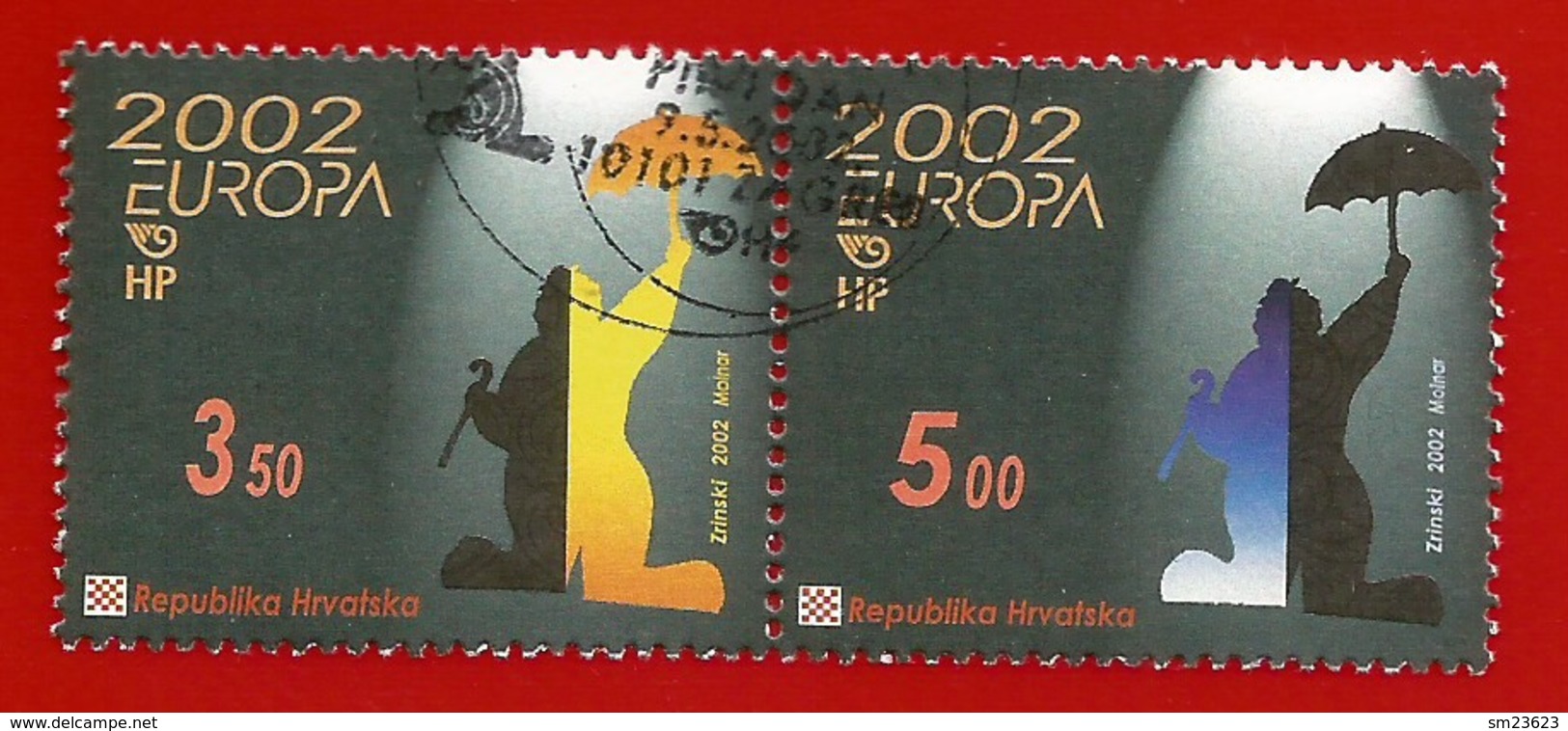 Kroatien  2002  Mi.Nr. 610 / 611 , EUROPA CEPT Zirkus - Gestempelt / Fine Used / (o) - 2002