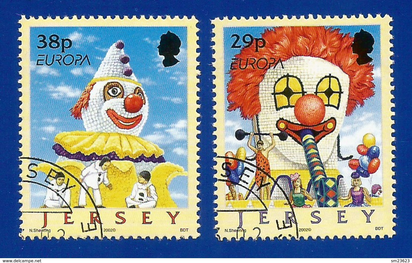 Jersey  2002  Mi.Nr. 1020 / 1021 , EUROPA CEPT Zirkus - Gestempelt / Fine Used / (o) - 2002