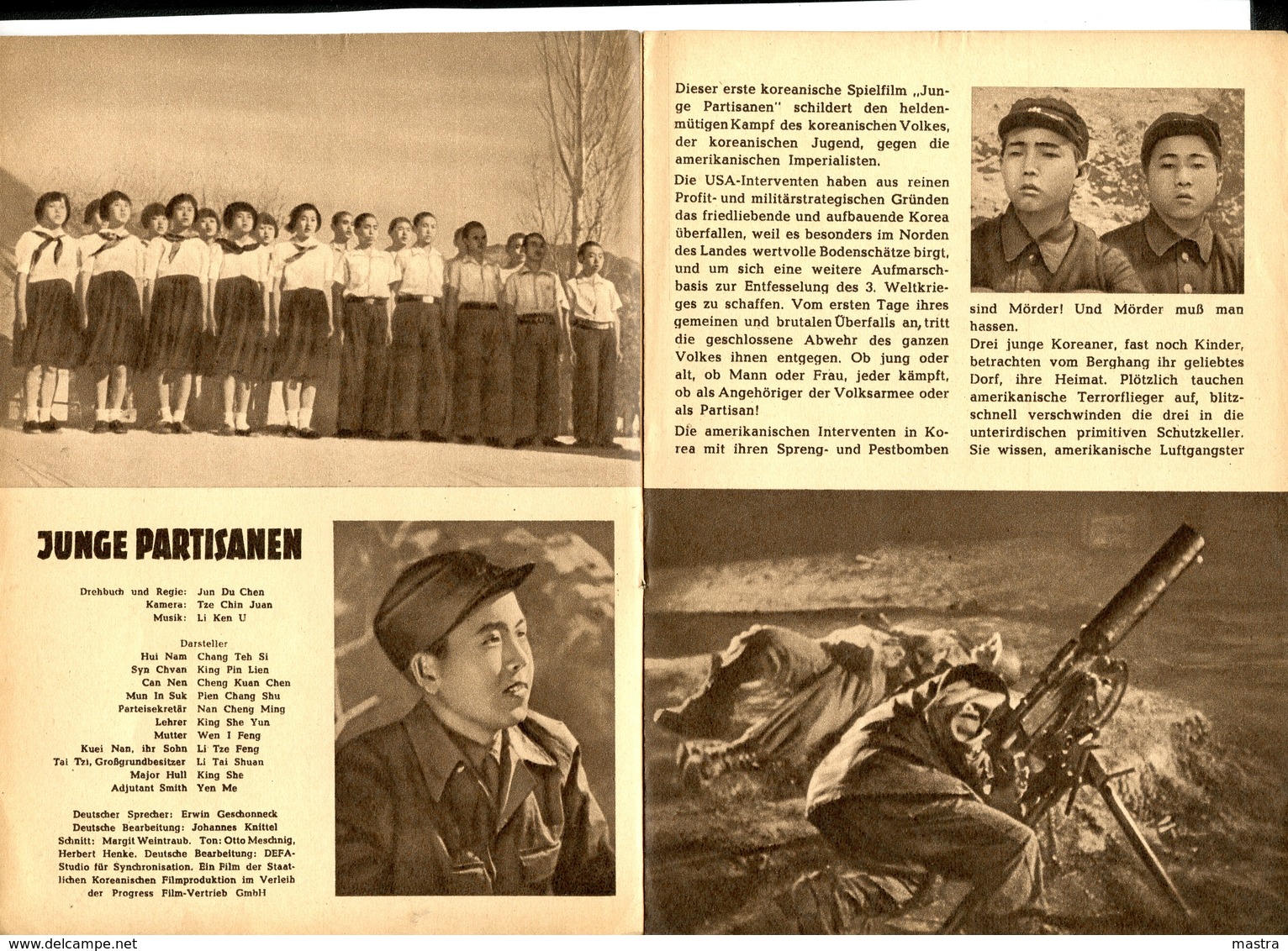 YOUNG GUERILLAS North Korea 1952 East German Film Program - Film & TV