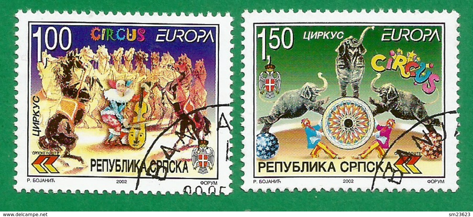 Bosnien Herzegowina Serb.Republik 2002   Mi.Nr. 241 / 242 A , EUROPA CEPT - Zirkus - Gestempelt / Fine Used / (o) - 2002