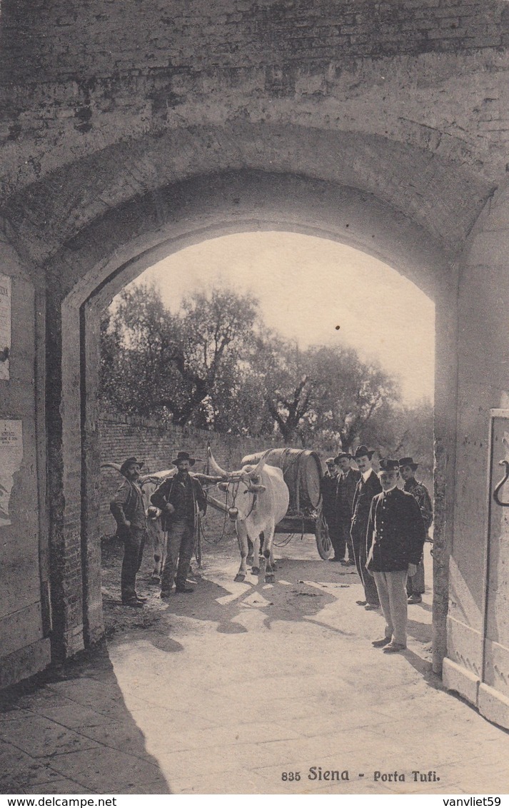 SIENA-PORTA TAFI-CARRO DI BUOI CON E PERSONE IN POSA-CARTOLINA NON VIAGGIATA- ANNO 1910-1920 - Siena