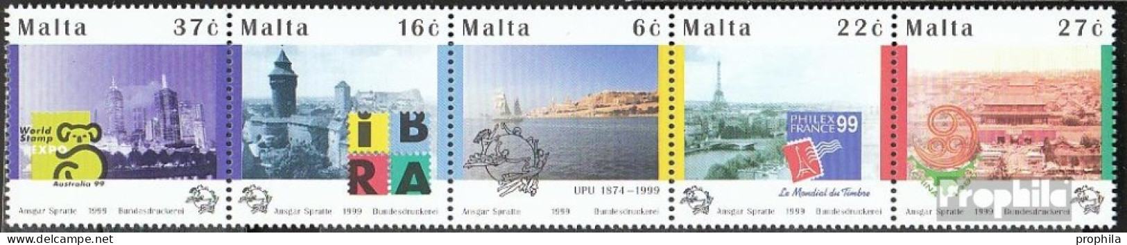 Malta 1067-1071 Fünferstreifen (kompl.Ausg.) Postfrisch 1999 UPU - Malta