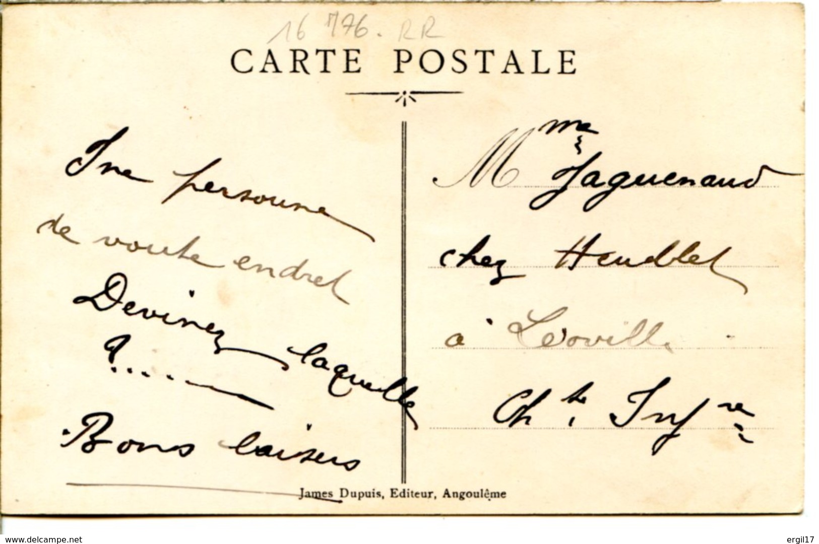 16130 Amitiés De SEGONZAC - Jolie Fantaisie Envoyée à Léoville En Charente-Maritime (partie En Patois) - éditeur J.S.D. - Autres & Non Classés
