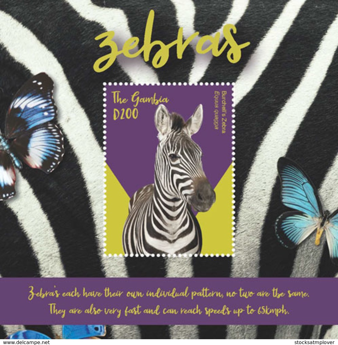 Gambia  2018  Fauna Zebras And Butterflies   I201901 - Gambia (1965-...)